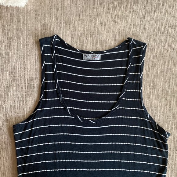 Michael Stars Sleeveless Dress - Mid-calf length - black with white stripes - OS - Picture 4 of 4